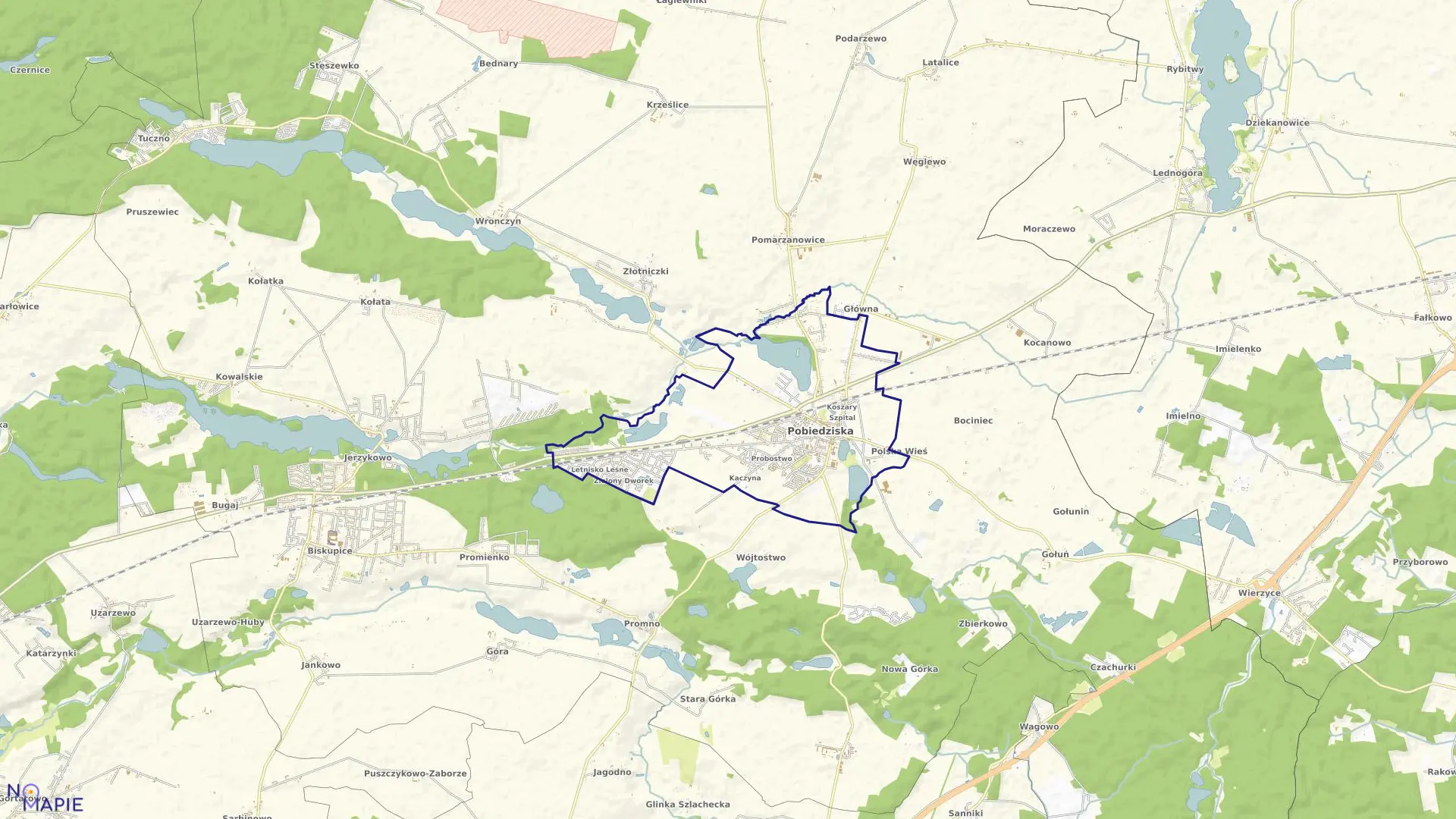 Mapa obrębu POBIEDZISKA w gminie Pobiedziska